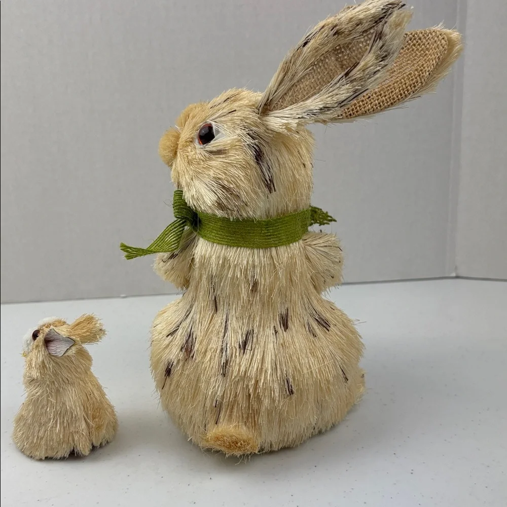 Adorable Tan and Orange Bunny Plush Set